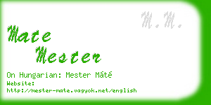 mate mester business card