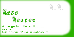 mate mester business card
